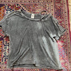 Free People Heather Short Sleeve T shirt Cut Out